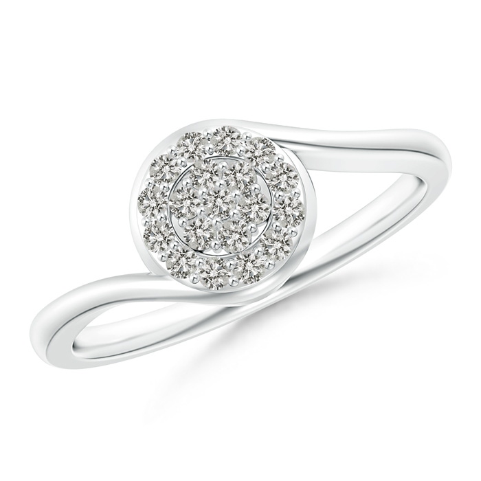 1.4mm KI3 Round Halo Diamond Cluster Promise Ring in White Gold 
