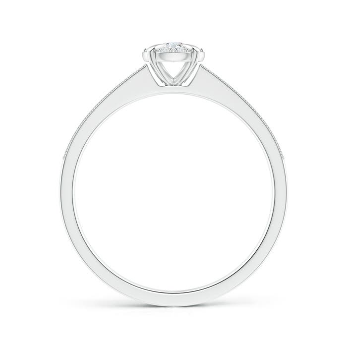 2.8mm GVS2 Claw-Set Halo Diamond Classic Promise Ring with Milgrain in P950 Platinum