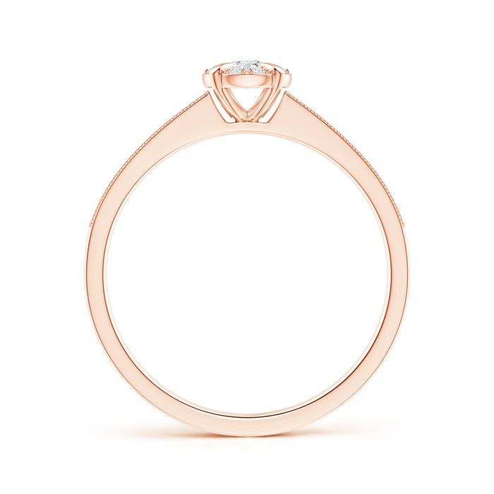 2.8mm GVS2 Claw-Set Halo Diamond Classic Promise Ring with Milgrain in Rose Gold product image