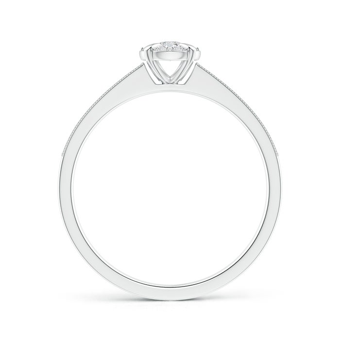 2.8mm HSI2 Claw-Set Halo Diamond Classic Promise Ring with Milgrain in White Gold - side 1