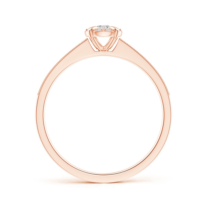 2.8mm IJI1I2 Claw-Set Halo Diamond Classic Promise Ring with Milgrain in Rose Gold product image