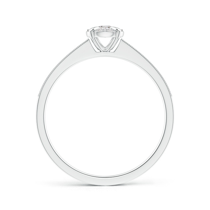 2.8mm IJI1I2 Claw-Set Halo Diamond Classic Promise Ring with Milgrain in White Gold product image