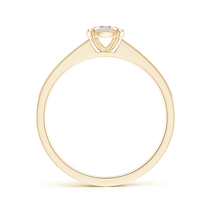 2.8mm IJI1I2 Claw-Set Halo Diamond Classic Promise Ring with Milgrain in Yellow Gold product image