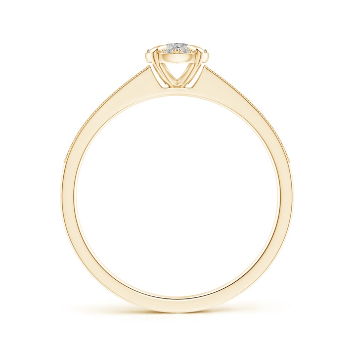 2.8mm KI3 Claw-Set Halo Diamond Classic Promise Ring with Milgrain in Yellow Gold product image