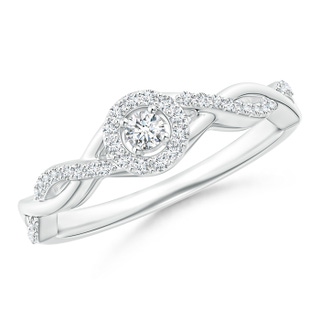 2.5mm GVS2 Entwined Infinity Diamond Halo Promise Ring in 9K White Gold