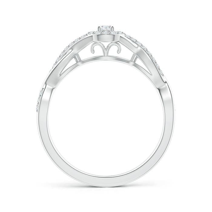 2.5mm GVS2 Entwined Infinity Diamond Halo Promise Ring in P950 Platinum
