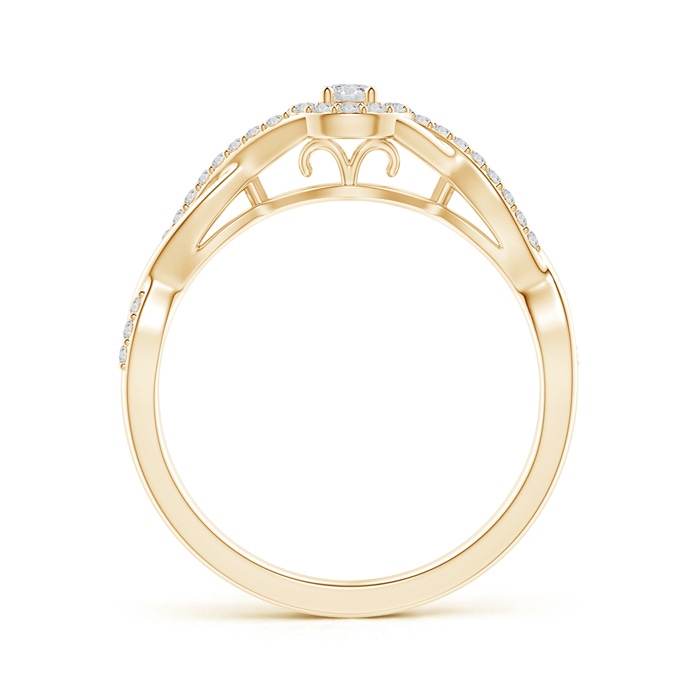 2.5mm HSI2 Entwined Infinity Diamond Halo Promise Ring in Yellow Gold product image
