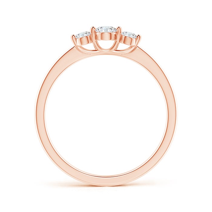 Floating Natural Diamond Three Stone Stackable Ring