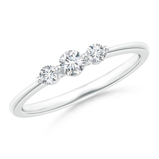 3.2mm GVS2 Floating Diamond Three Stone Stackable Ring in White Gold