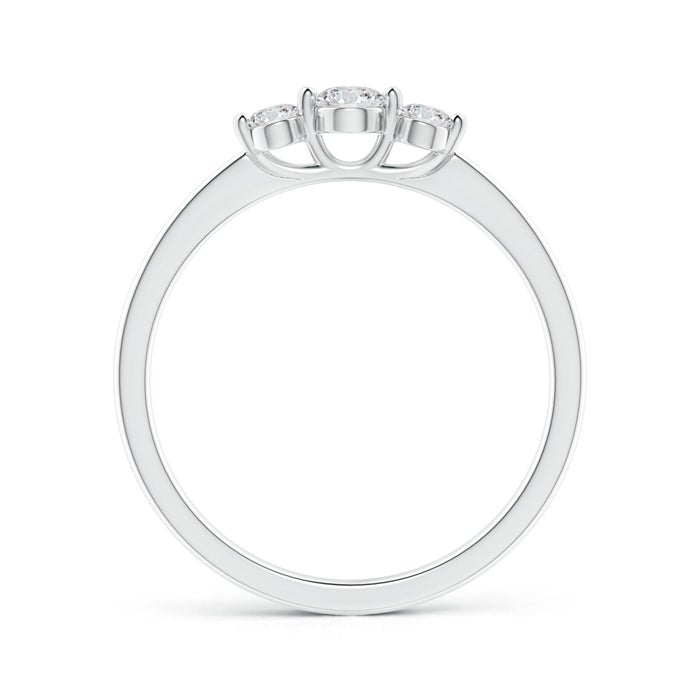 3.2mm HSI2 Floating Diamond Three Stone Stackable Ring in White Gold - side 1