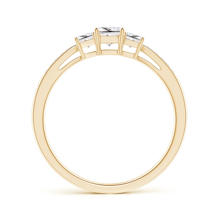 3.6mm HSI2 3-Stone Princess Cut Diamond Tapered Ring in Yellow Gold Product Image