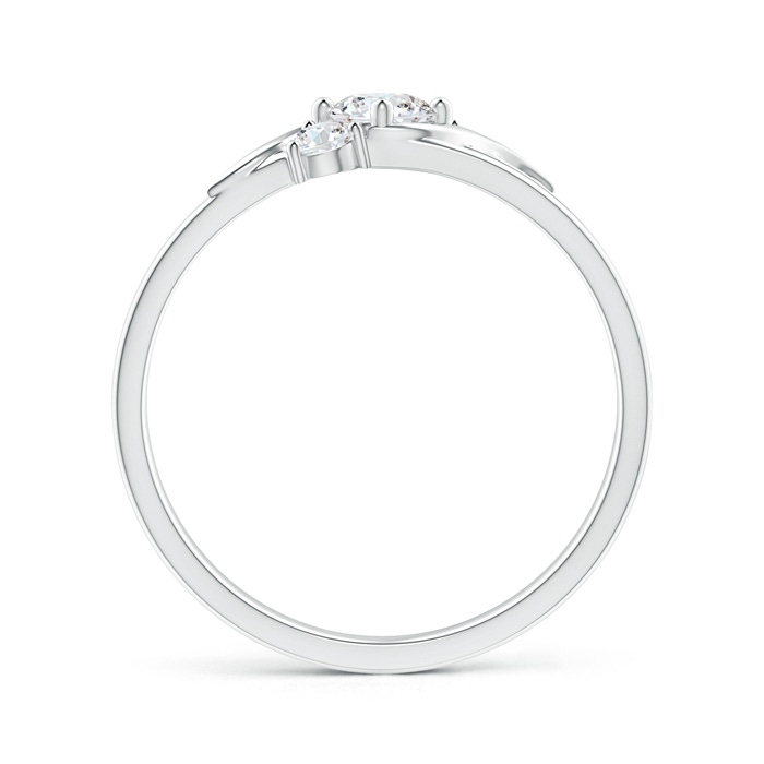 4mm GVS2 Triple Shank Diagonal Diamond Three Stone Bypass Ring in P950 Platinum side-1