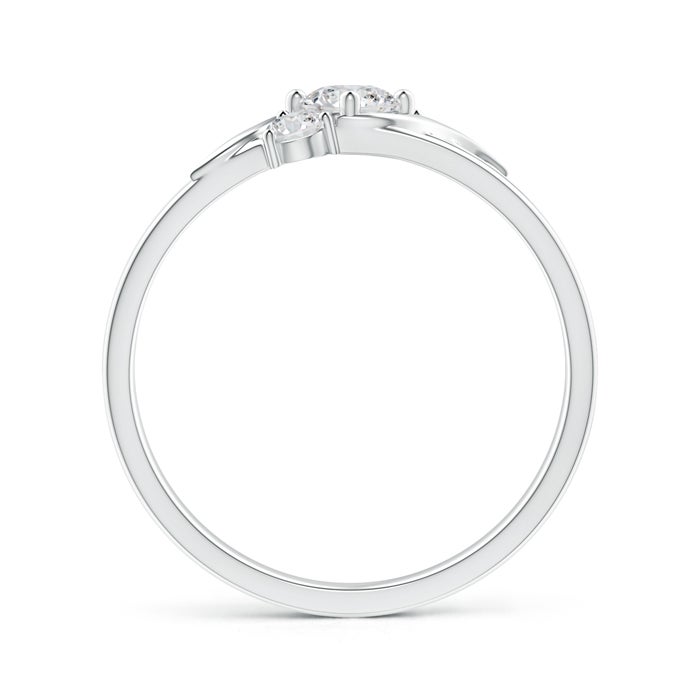 4mm HSI2 Triple Shank Diagonal Diamond Three Stone Bypass Ring in White Gold - side 1