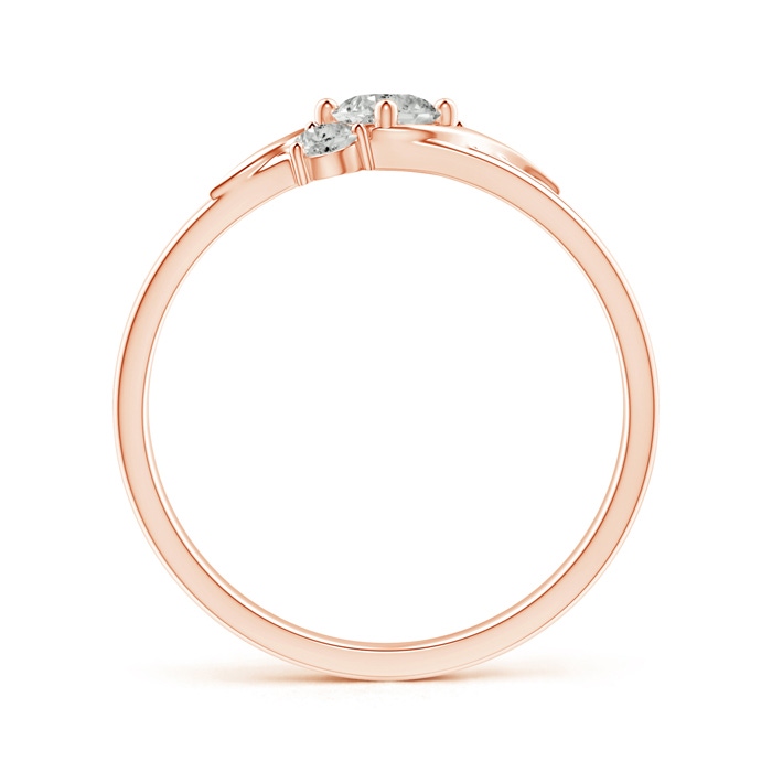 4mm KI3 Triple Shank Diagonal Diamond Three Stone Bypass Ring in Rose Gold side-1