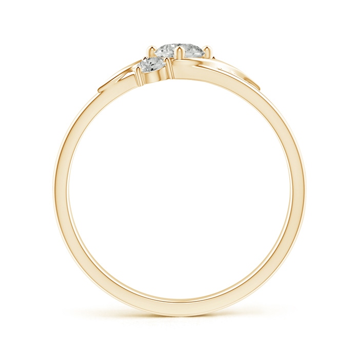 4mm KI3 Triple Shank Diagonal Diamond Three Stone Bypass Ring in Yellow Gold side-1