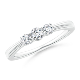 3.4mm GVS2 Step-Edged Three Stone Diamond Tapered Ring in 9K White Gold
