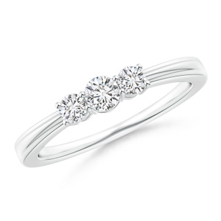 3.4mm HSI2 Step-Edged Three Stone Diamond Tapered Ring in 9K White Gold