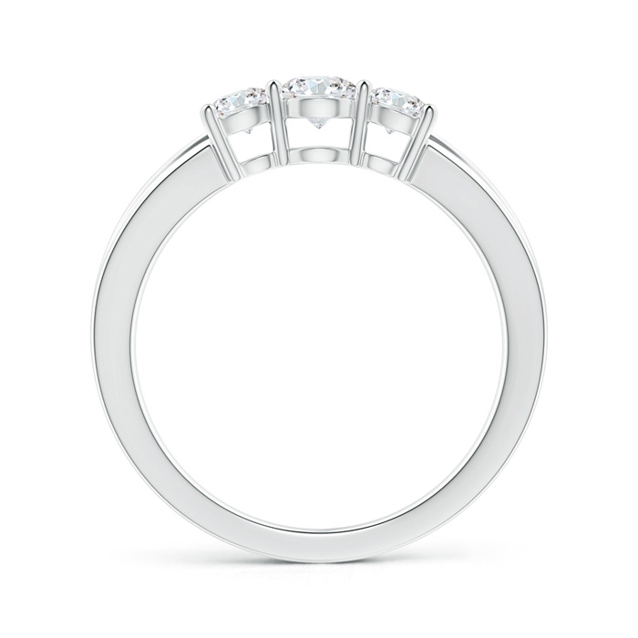 4mm GVS2 Step-Edged Three Stone Diamond Tapered Ring in White Gold Side-1
