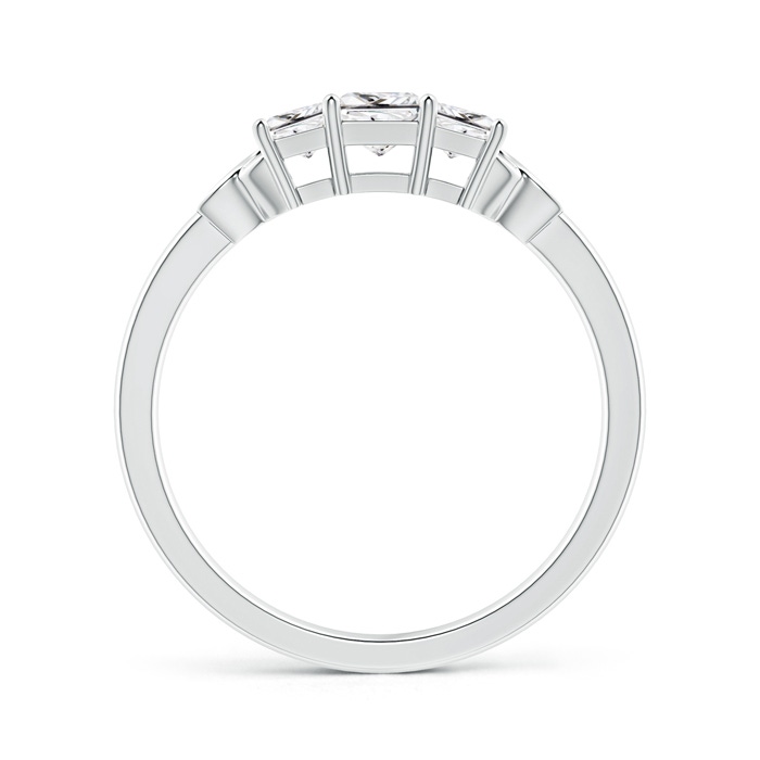 3.5mm HSI2 Princess-Cut Diamond Three Stone Ring with X Motifs in White Gold Side-1