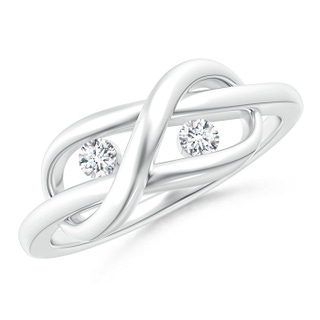 2.5mm GVS2 Two Stone Diamond Infinity Knot Ring in White Gold