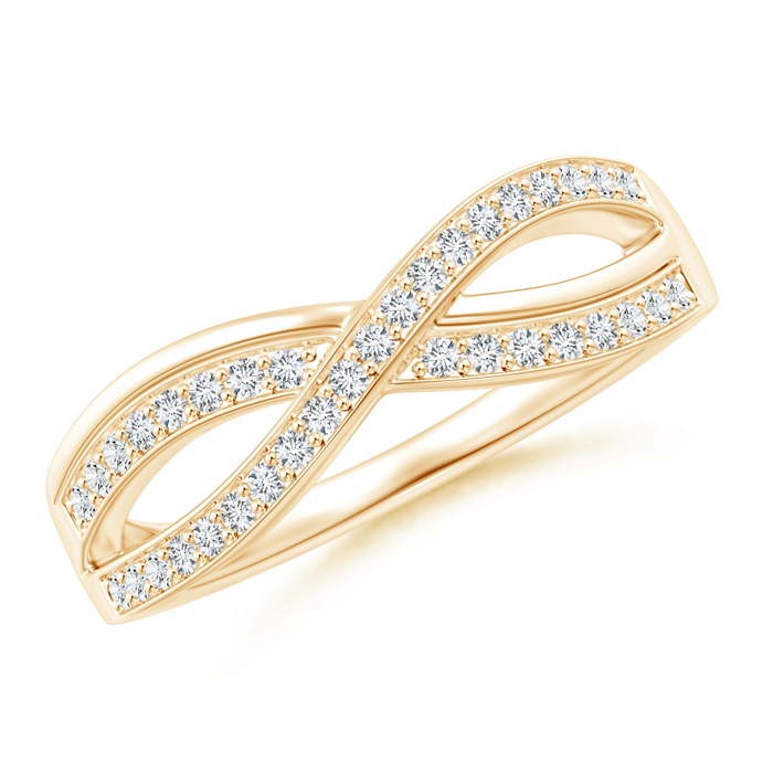 1.1mm GVS2 Pavé Set Diamond Infinity Ring in Yellow Gold 