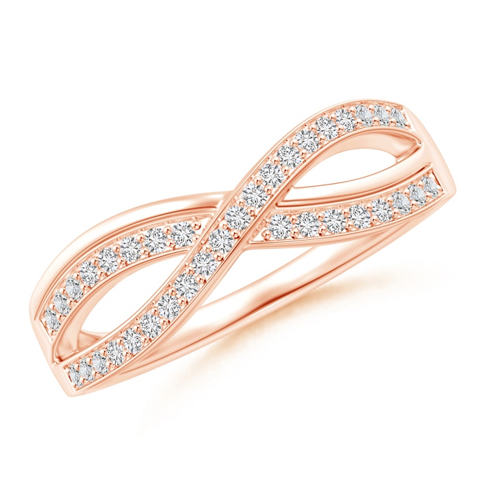 1.1mm HSI2 Pavé Set Diamond Infinity Ring in Rose Gold 