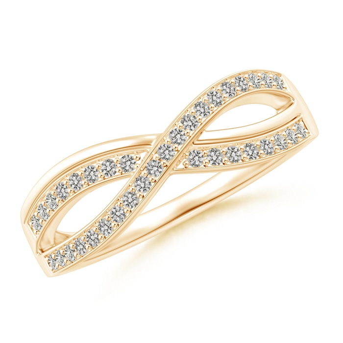 1.1mm KI3 Pavé Set Diamond Infinity Ring in Yellow Gold 
