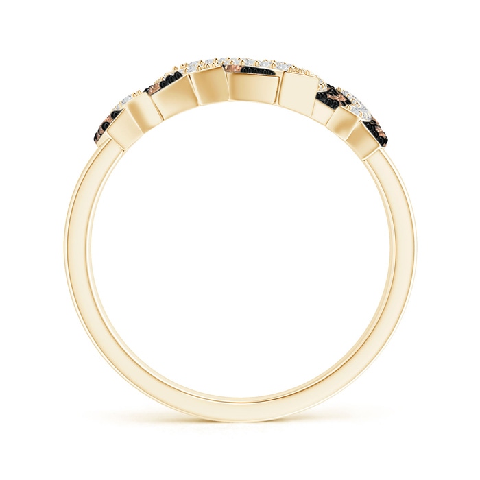 1.5mm AAA Alternating Coffee and White Diamond Cocktail Ring in Yellow Gold product image