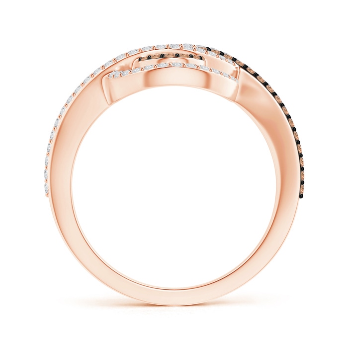 1mm AAA Twin-Row Coffee and White Diamond Modern Infinity Ring in Rose Gold Product Image