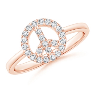 1.25mm GVS2 Tapered-Shank Diamond Peace Sign Ring in Rose Gold