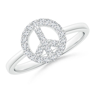 1.25mm GVS2 Tapered-Shank Diamond Peace Sign Ring in White Gold