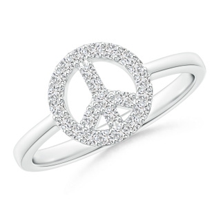1.25mm HSI2 Tapered-Shank Diamond Peace Sign Ring in 9K White Gold