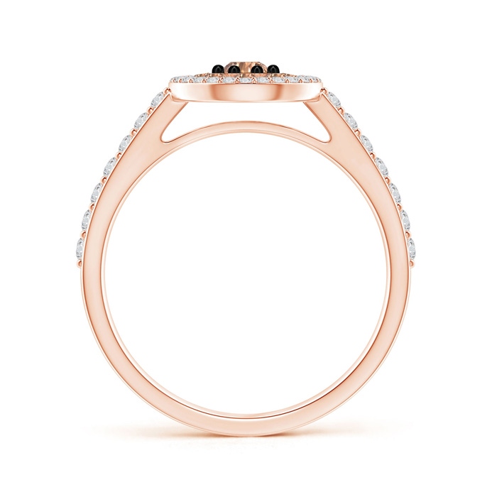 3.1mm AAA White and Coffee Diamond Clustre Halo Ring in Rose Gold product image