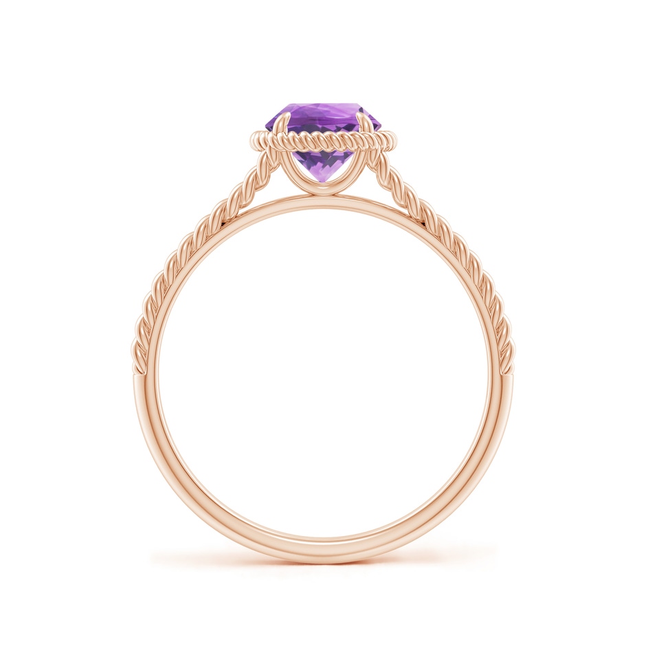 6mm A Amethyst Twist Rope Split Shank Ring in 18K Rose Gold side 199