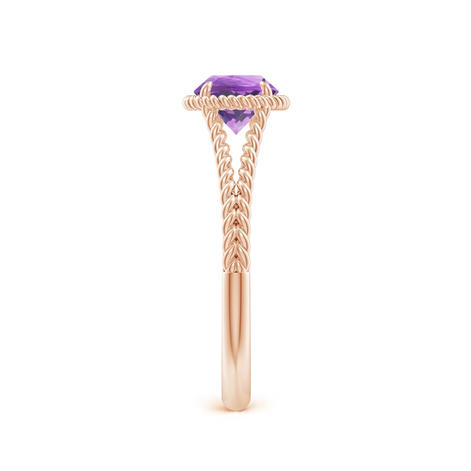 6mm A Amethyst Twist Rope Split Shank Ring in 18K Rose Gold side 299
