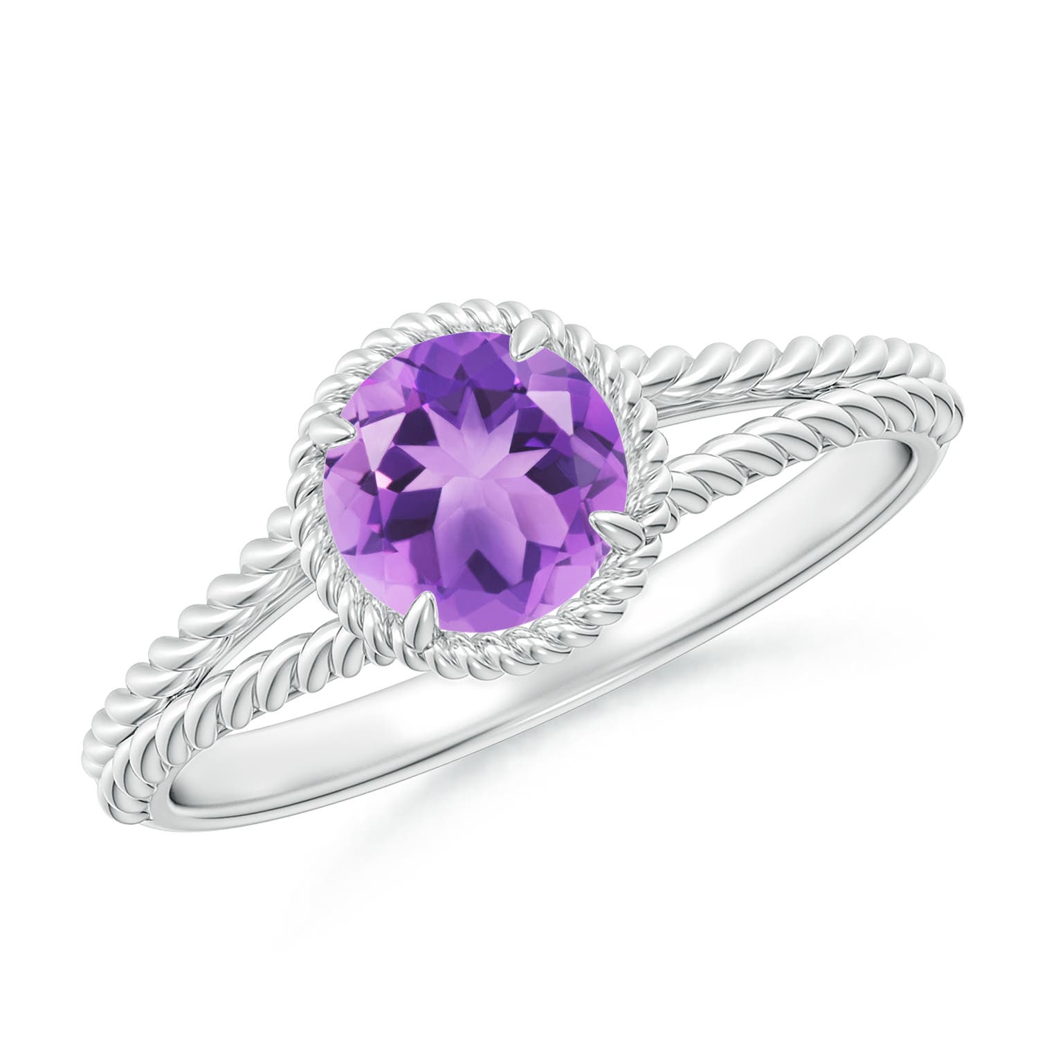 A - Amethyst / 0.8 CT / 14 KT White Gold