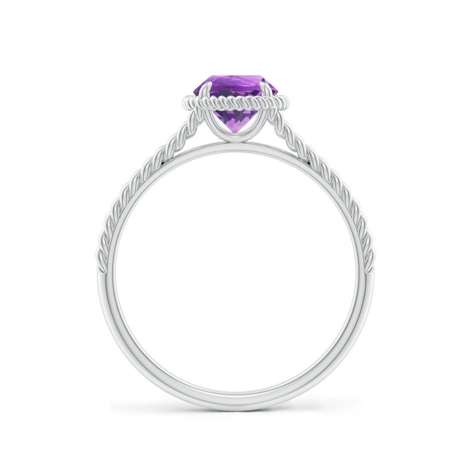 6mm AA Amethyst Twist Rope Split Shank Ring in White Gold side 199