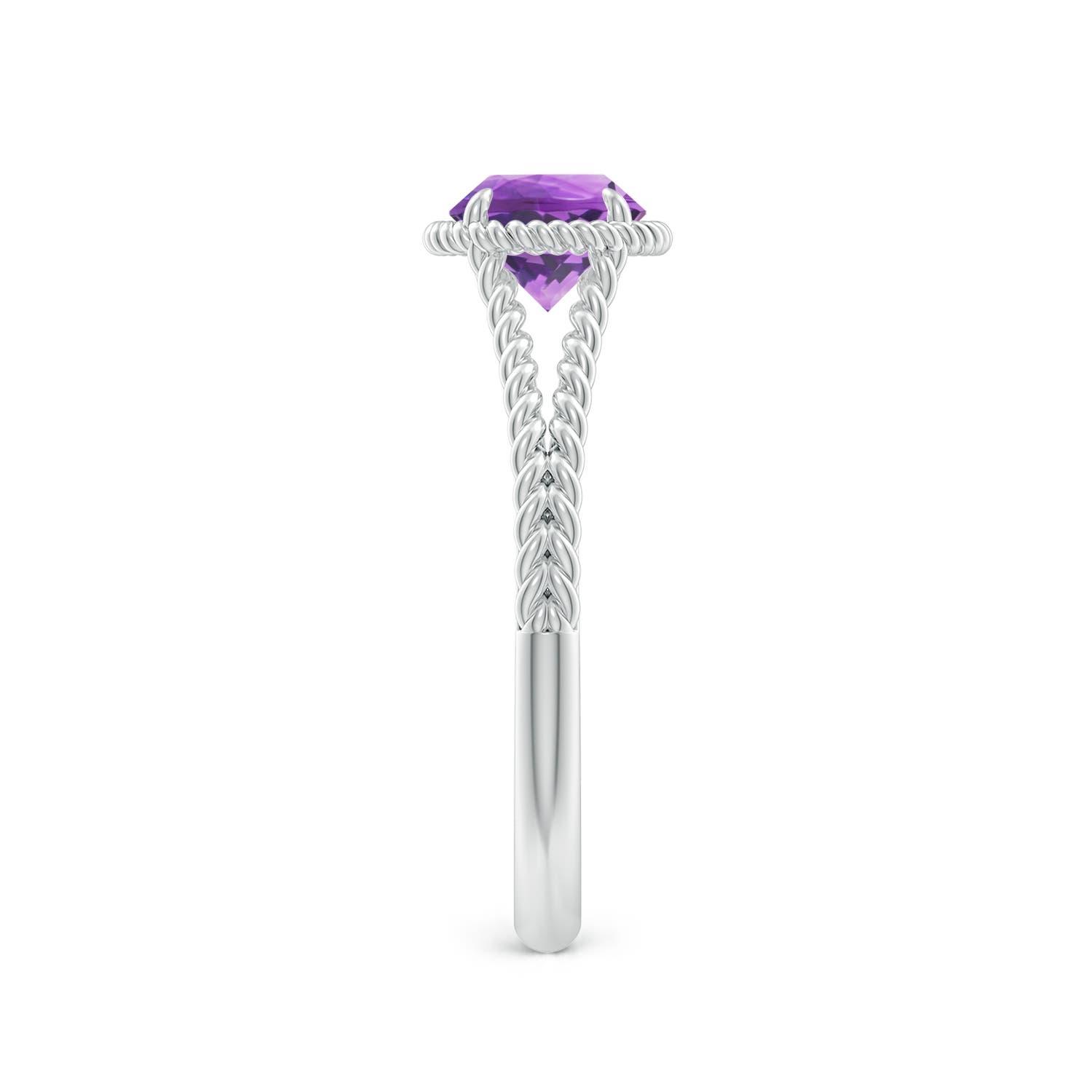 AA - Amethyst / 0.8 CT / 14 KT White Gold