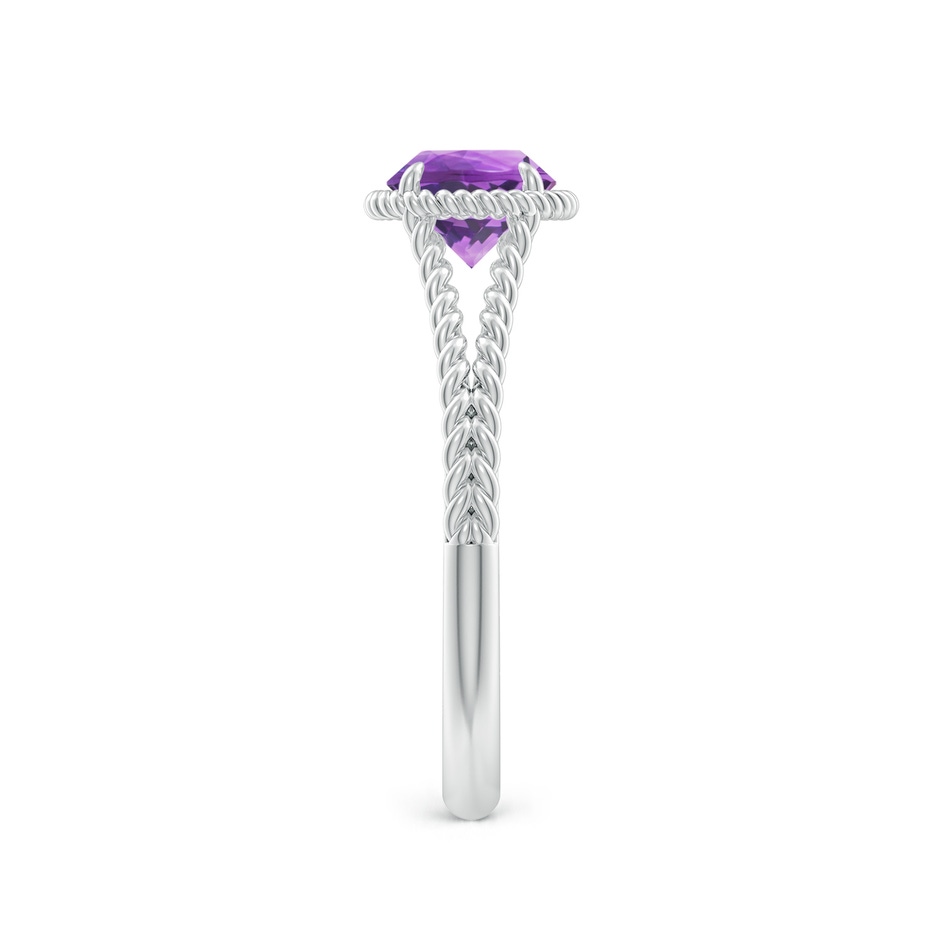 6mm AA Amethyst Twist Rope Split Shank Ring in White Gold side 299