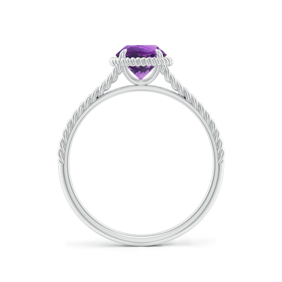 6mm AAA Amethyst Twist Rope Split Shank Ring in White Gold side 199