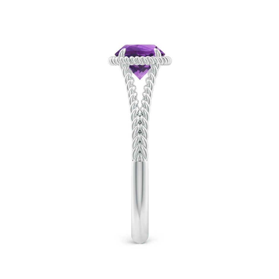 6mm AAA Amethyst Twist Rope Split Shank Ring in White Gold side 299