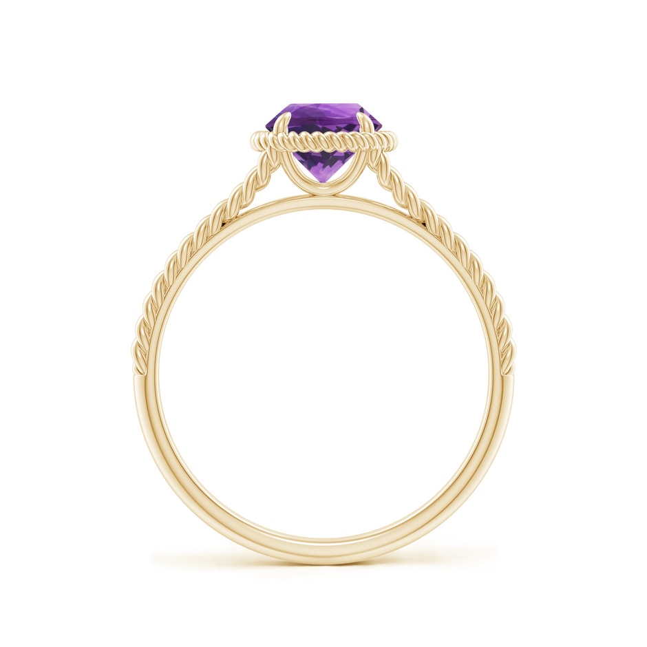 6mm AAA Amethyst Twist Rope Split Shank Ring in Yellow Gold side 199