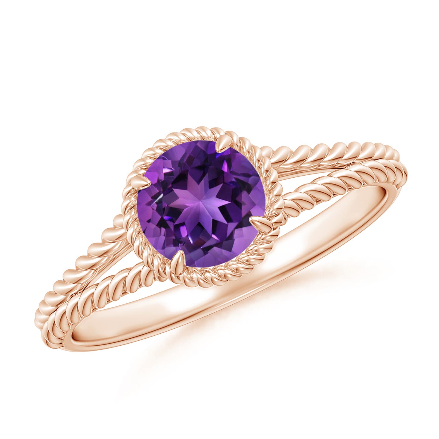 AAAA - Amethyst / 0.8 CT / 14 KT Rose Gold