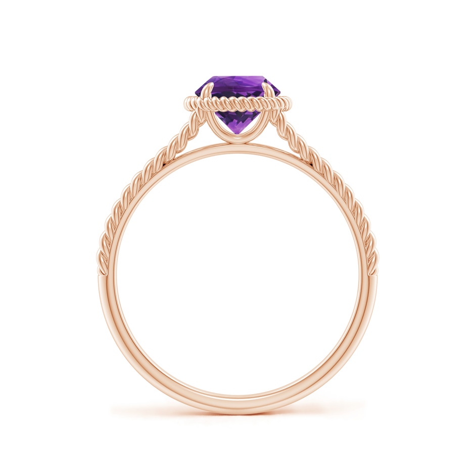 6mm AAAA Amethyst Twist Rope Split Shank Ring in Rose Gold side 199