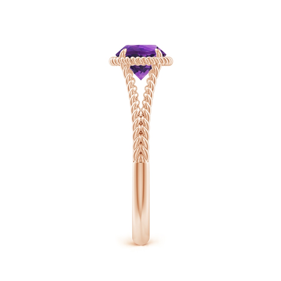 6mm AAAA Amethyst Twist Rope Split Shank Ring in Rose Gold side 299