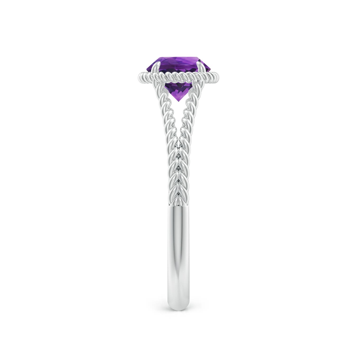 AAAA - Amethyst / 0.8 CT / 14 KT White Gold