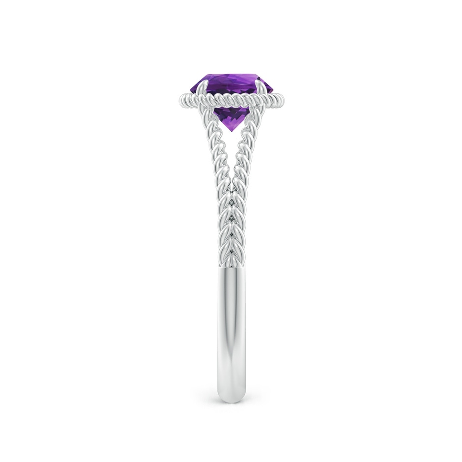 6mm AAAA Amethyst Twist Rope Split Shank Ring in White Gold side 299
