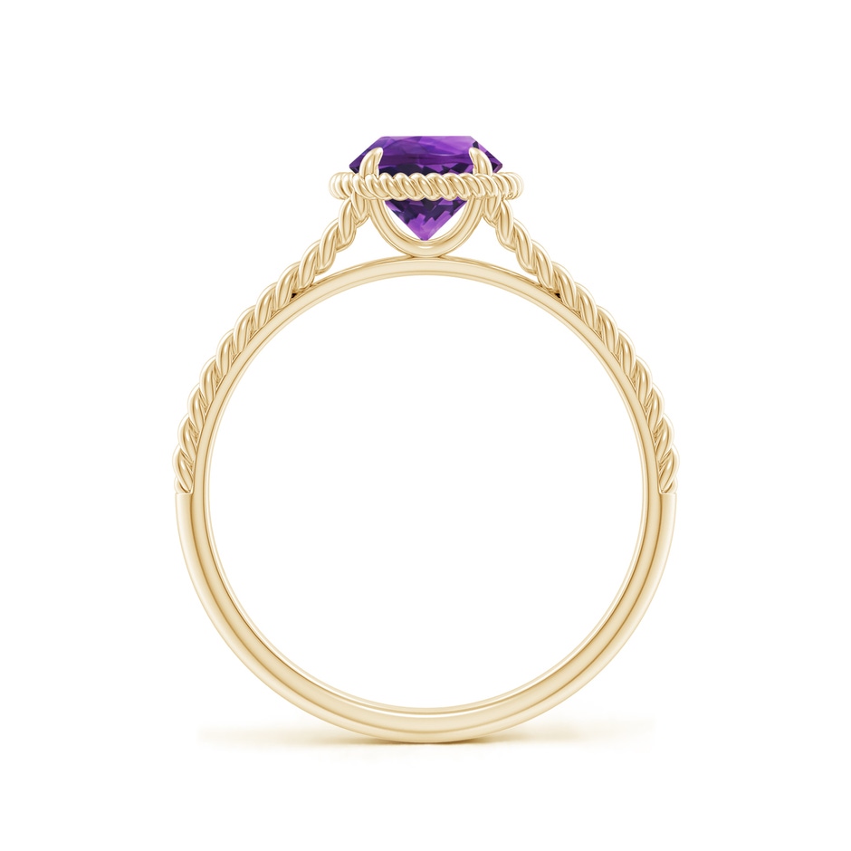 6mm AAAA Amethyst Twist Rope Split Shank Ring in Yellow Gold side 199