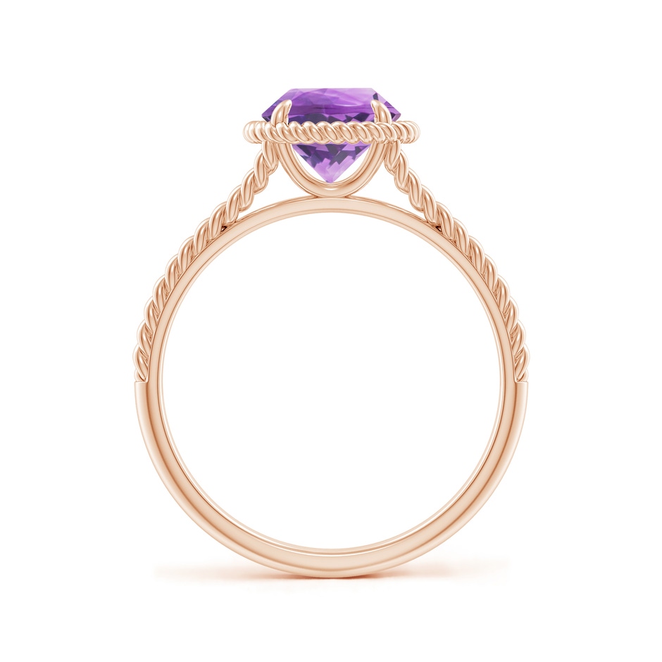 7mm A Amethyst Twist Rope Split Shank Ring in 18K Rose Gold side 199