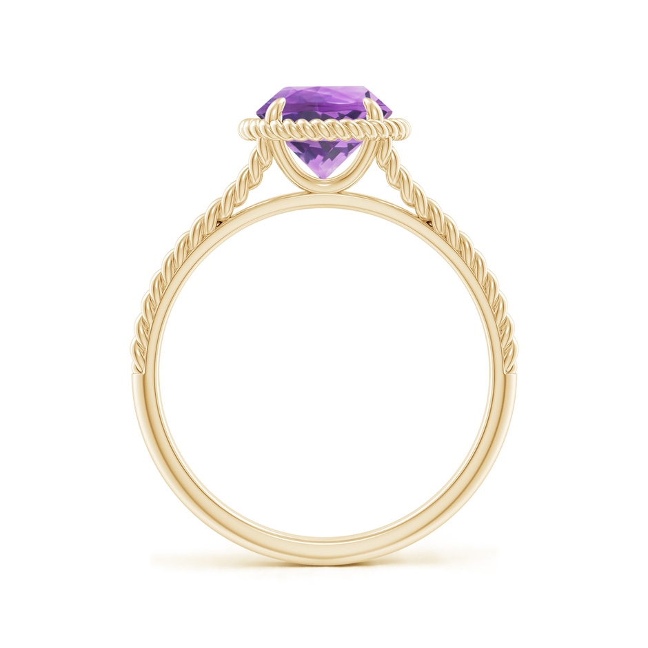 7mm A Amethyst Twist Rope Split Shank Ring in 18K Yellow Gold side 199